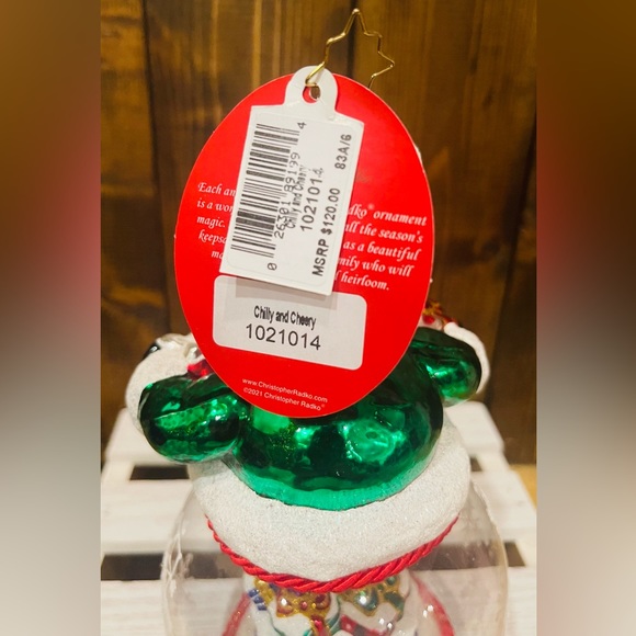 Christopher Radko Snowman Christmas Ornament Chilly and Cheery Globe - Picture 5 of 8